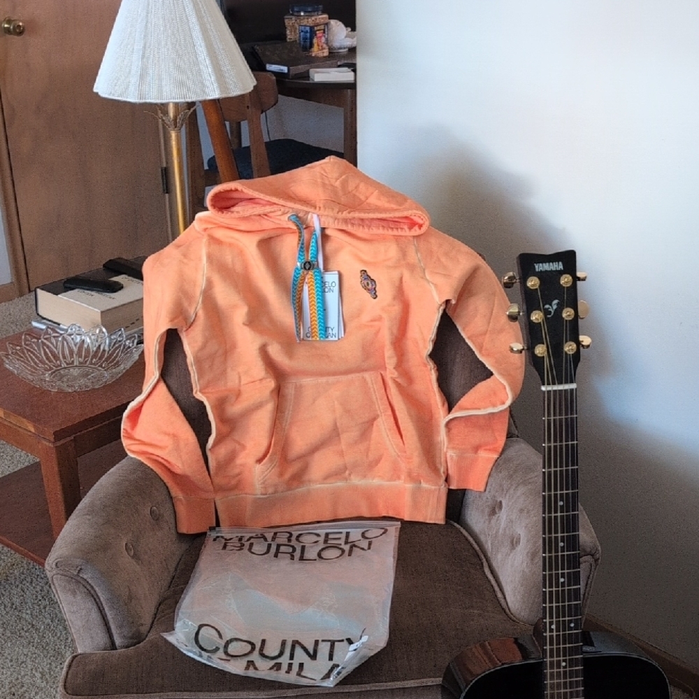 Marcelo Burlon Orange Hoodie. New With Tags Never Worn Comes With Bag